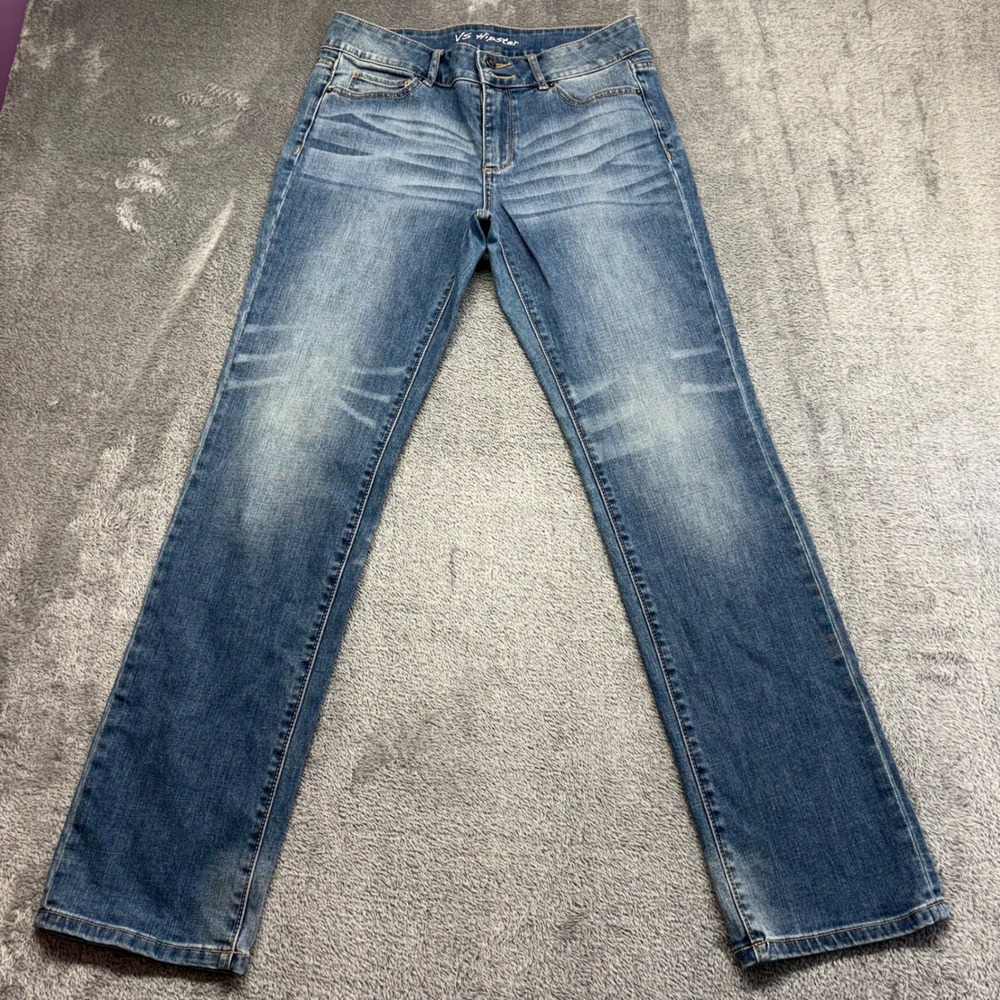 Victoria's Secret Hipster Jeans Women 8 Blue Excellent Straight Leg Mid Rise